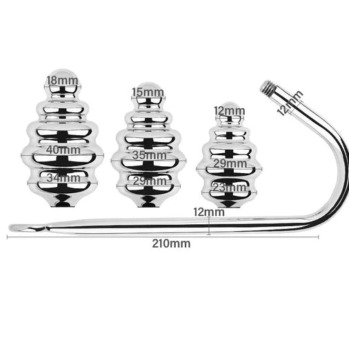 Set Ribbed Hook GreatBenefit Anal Screw-in 8826 0922